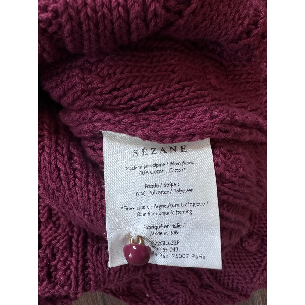Sezane Beryl Pointelle Bobble Knit V-Neck Cardigan Sweater Parisian Romantic SM - Picture 4 of 10